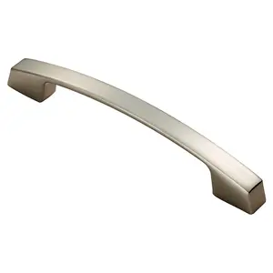 Curved Bridge Pull Handle 169 x 14mm 128mm Fixing Centres Satin Nickel