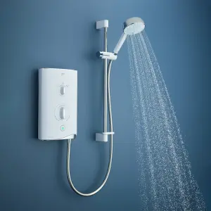 Mira Sport Gloss White Thermostatic Electric Shower, 9.8kW