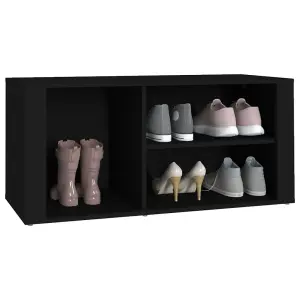 Berkfield Shoe Cabinet Black 100x35x45 cm Engineered Wood