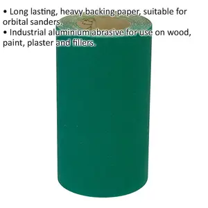 Premium Aluminium Abrasive Sanding Roll - Ultra Fine 240 Grit - 115mm x 5m for Wood and Plaster