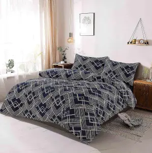 Duvet Cover Set Geometric Triangle Lines Sebastian Printed Reversible Quilt Cover Bedding Set