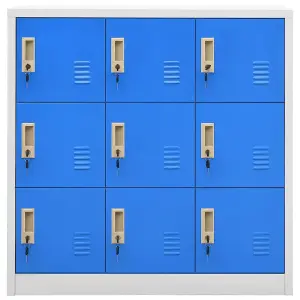 Berkfield Locker Cabinets 5 pcs Light Grey and Blue 90x45x92.5 cm Steel