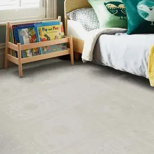 Grey Tile Effect Vinyl Flooring, Non-Slip Contract Commercial Vinyl Flooring with 3.5mm Thickness-10m(32'9") X 3m(9'9")-30m²