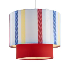 Printed Multicolour Stripe Light shade (D)25cm