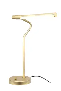 GoodHome Hatfield Pendant Straight Matt Gold effect Integrated LED Table lamp