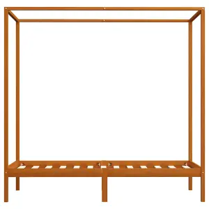 Berkfield Canopy Bed Frame Honey Brown Solid Pine Wood 100x200 cm