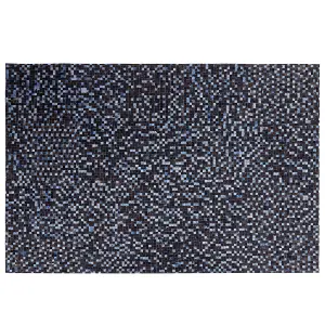 Cowhide Area Rug 160 x 230 cm Brown and Blue IKISU