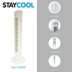 StayCool 32" (80cm) Tower Fan - White