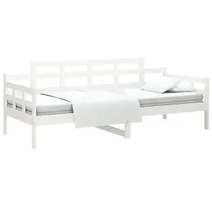 Berkfield Day Bed White Solid Wood Pine 90x190 cm