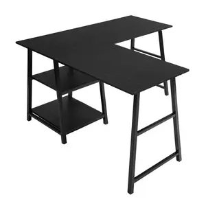 Charge L-Shape Desk Black / 75cm H x 120cm W x 120cm D