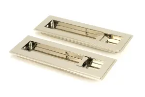 From The Anvil Polished Nickel 175mm Art Deco Rectangular Pull -Privacy Set