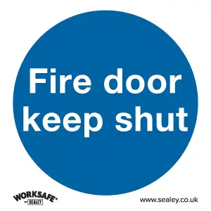 10-Pack Fire Door Keep Shut Safety Signs - Rigid Plastic 80x80mm