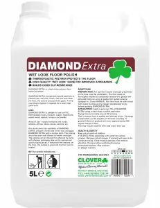 Clover Chemicals Diamond Extra Wet Look Floor Polish 25% 5l