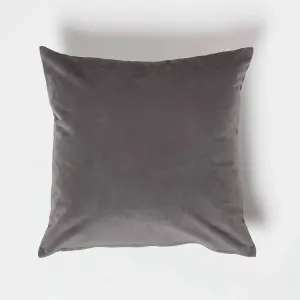 Homescapes Grey Velvet Cushion, 45 x 45 cm