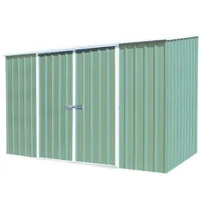 Absco 3m x 1.52m Space Saver Metal Shed Green / No