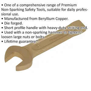 27mm Non-Sparking Open-End Slogging Spanner with Heavy-Duty Striking End