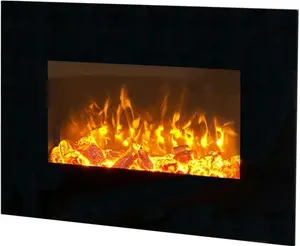 Sureflame 1.8Kw Wm-9334 Electric Wall Mounted Fire With Remote In Black 26 Inch | Robert Dyas