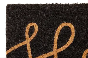 Maison by Premier Filta Hello Black Coir Doormat