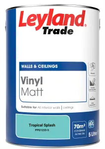 Leyland Trade Vinyl Matt Walls & Ceilings Emulsion Paint Tropical Splash (PPG1233-5) 5L