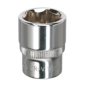 Sealey WallDrive Socket 14mm 1/4" Square Drive Fully Polished Finish Tool SP1414