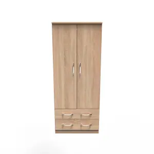 Heddon 2 Door 2 Drawer Wardrobe in Bardolino Oak (Ready Assembled)