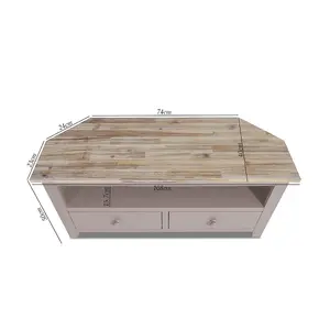 Florence Truffle Corner TV Unit With 2 Drawers and Shelf