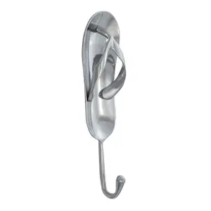 Homescapes Metal Silver Coat Hook Flip Flop 1 Wall Hook