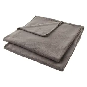 Grey Plain Knitted Throw