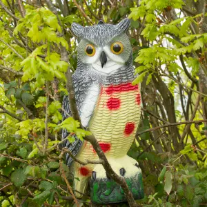 Pisces Owl Decoy Realistic Looking Pest Deterrent for Ponds and Gardens