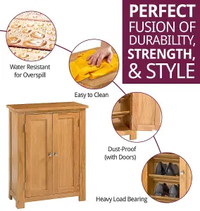 Hallowood Furniture Waverly Oak Shoe Storage Cabinet