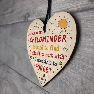 Red Ocean Childminder Leaving Gifts Wooden Heart Sign Thank You Gift For Babysitter Leaving Pre School Nursery Gifts