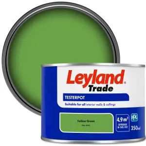 Leyland Trade Vinyl Matt Walls & Ceilings Emulsion Paint Yellow Green (RAL 6018) 350ml Tester