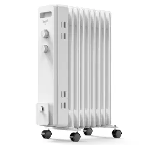 VonHaus Oil Filled Radiator 9 Fin, Oil Heater Portable Electric Free Standing 2000W for Home, Office, Any Room