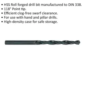 10 Pack 1/4 Inch HSS Drill Bits - Ideal for Hand and Pillar Drilling