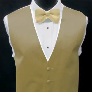 Beige Satin Polyester Bow Tie for Casual & Formal Wear, Wedding Party Accessory