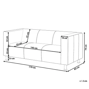 3 Seater Faux Leather Sofa Black FLORO