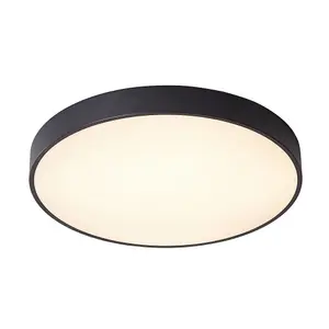 Luminosa Modern LED Flush Ceiling Light Black, Warm White 3000K 3600lm