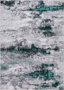 Onyx Modern Grunge Sprayed Abstract Area Rugs Aqua 160x230 cm