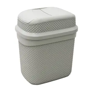 JVL Droplette Design Plastic Lidded Bin, Grey