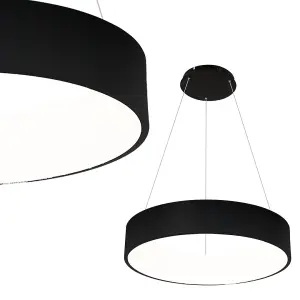 Milagro Ohio Stunning Matt Black LED Pendant Lamp 24W(122W)  45CM Diameter Height Adjustable