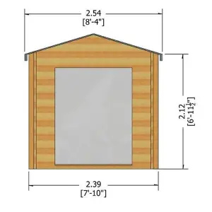 Bradley Log Cabin Home Office Garden Room Approx 8 x 8 Feet