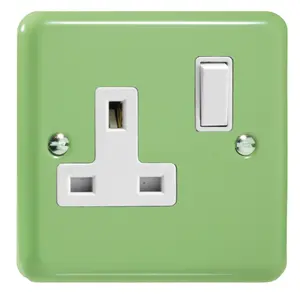 Varilight 1-Gang 13A Double Pole Switched Socket  Beryl Green