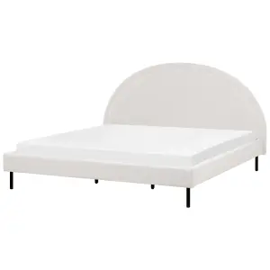 Boucle EU Super King Size Bed White MARGUT