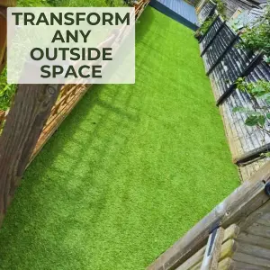 7mm Artificial Grass - 1m x 13m - Budget Fake Lawn Astro Turf