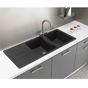 Liquida VG20BL 2.0 Bowl Composite Reversible Inset Large Black Kitchen Sink