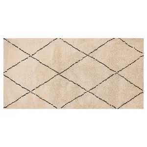 Area Rug 80 x 150 cm Beige and Black MUTKI