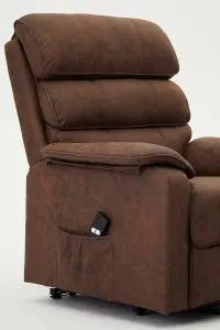 Blair Electric Recliner Lift And Tilt Riser Armchair Air Leather, Brown