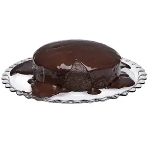 Queensway Home & Dining 37cm Diameter Round Clear Glass Patisserie Serving Dish Cake Fruit Plate Tray