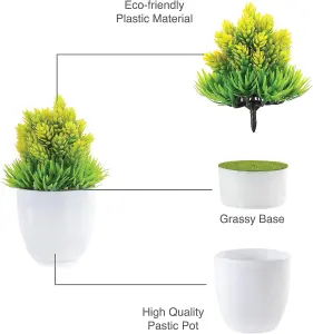 Bedbric Set of 3 Artificial Plants Green Ambience Indoor Outdoor Decor for Bedroom Office Home