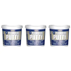 Everbuild 113 Plumbers Putty, Beige, 750 g (Pack of 3)